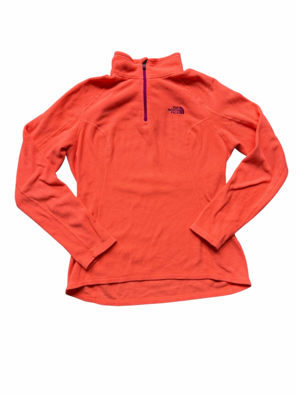 The North Fave Coral Polartec Quarter Zip Sleeve Sweatshirt